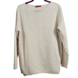Creme Textured Sweater by Red Women's Size‎ L